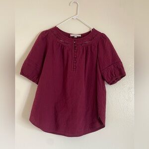LOFT blouse maroon